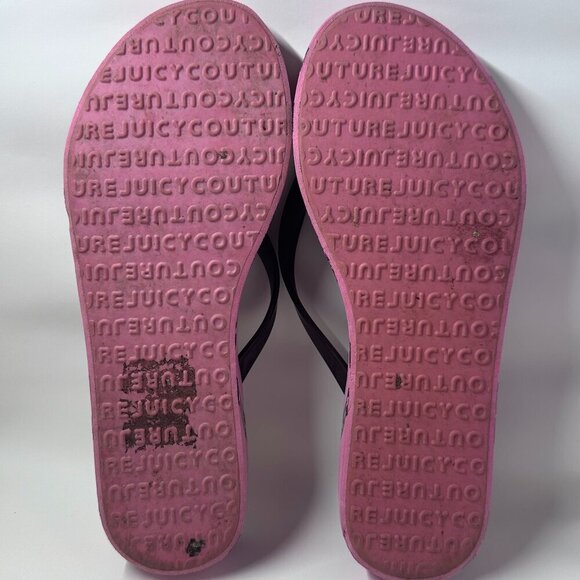 Juicy Couture Pink Charm Platform Flip Flops - Size 9/10 - Picture 3 of 4